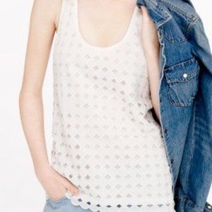 J.Crew Sleveless Eyelet Cotton Lined Tank Size S